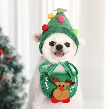 Noel Köpek Kostümleri Şapka Bandana Noel Navidad Köpek Eşarp Üçgen Önlükler Şapkalar Küçük Orta Köpek Kediler Aksesuarları