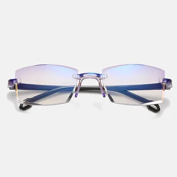 Moda okuma gözlüğü uzak ve yakın çift kullanımlı yaşlı akıllı zoom anti-mavi ışık anti-radyasyon kırpma çerçevesiz gözlük