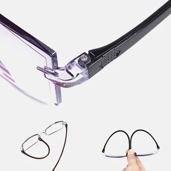 Moda okuma gözlüğü uzak ve yakın çift kullanımlı yaşlı akıllı zoom anti-mavi ışık anti-radyasyon kırpma çerçevesiz gözlük 3