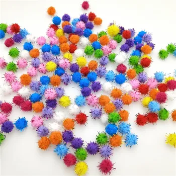 100 adet / grup Küçük Çok Renkli DIY Dekorasyon Topu 12mm Kürk Topu Ponpon Ev Dekor Dekoratif Çiçekler El Sanatları