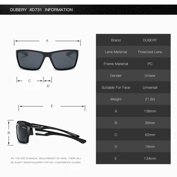 DUBERY Polarize Güneş Gözlüğü Erkek Kadın Sürüş Spor güneş gözlüğü Erkekler Için Yüksek Kalite Ucuz Lüks Marka Tasarımcısı Óculos 5