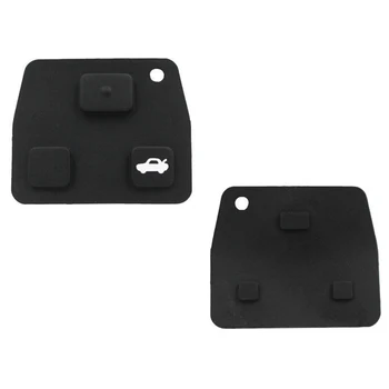 2/3 Düğme Silikon Araba Uzaktan anahtar düğmeler Siyah Kauçuk Tuş Takımı Değiştirme Fob Vaka Kapak Kabuk Toyota Avensis Camry Corolla İçin