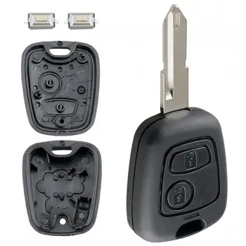 2 Düğmeler Araba Uzaktan Anahtar Kabuk ile 206 Blade & 2 Mikro Anahtarları Peugeot 106 206 306 406 için Fit 1