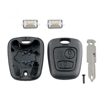 2 Düğmeler Araba Uzaktan Anahtar Kabuk ile 206 Blade & 2 Mikro Anahtarları Peugeot 106 206 306 406 için Fit 5