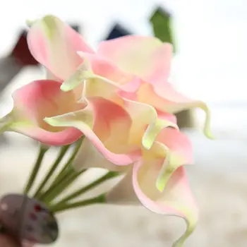 34.5 cm 10 Adet Yüksek Kalite Gerçek Dokunmatik gelinçiceği yapay çiçekler gelinçiceği Buket Düğün Buket Gelin Ev Çiçek Dekor