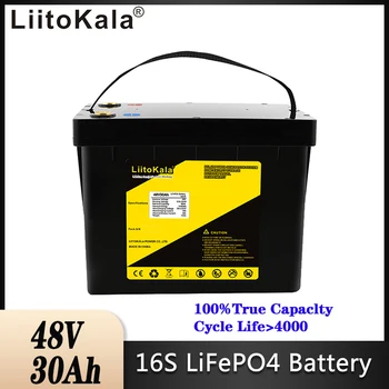 Yeni Orijinal Grade A LiitoKala 48V 30AH LiFePO4 Pil Paketi ile 4000 Döngüleri için DIY 58.4 V Güneş Şarj Edilebilir
