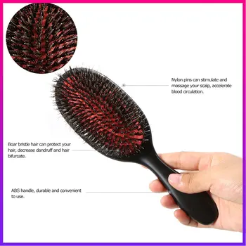 Saç fırçası Güzellik Saç Derisi Masaj Saç Fırçası Tarak Oval anti-statik Kürek Tarak Saç Şekillendirici Aracı Domuzu Kıl ve Naylon Saç Fırçası 0