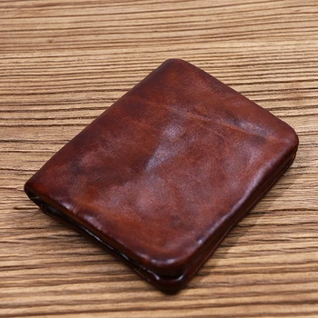 2021 Hakiki deri cüzdan Erkekler İçin Erkek Vintage İnek Derisi Kısa Bifold erkek Çanta kart tutucu Fermuarlı Para Cebi İle Para Çantası