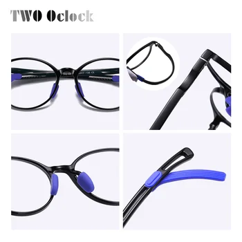 IKİ Oclock Ultra hafif TR90 çocuk gözlük yuvarlak şeffaf gözlük şeffaf göz koruması mavi ışık gözlük miyopi D5108 2