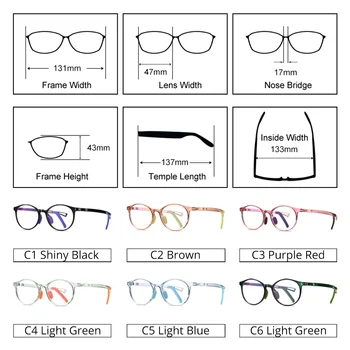 IKİ Oclock Ultra hafif TR90 çocuk gözlük yuvarlak şeffaf gözlük şeffaf göz koruması mavi ışık gözlük miyopi D5108 3
