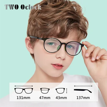IKİ Oclock Ultra hafif TR90 çocuk gözlük yuvarlak şeffaf gözlük şeffaf göz koruması mavi ışık gözlük miyopi D5108 4