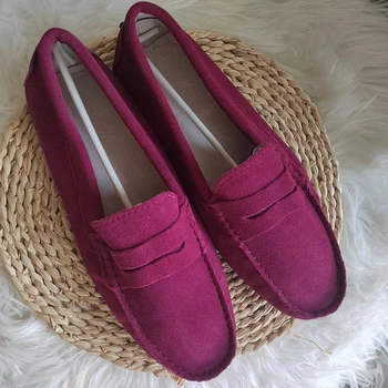 2022 Güzel ayakkabılar Kadın Hakiki Deri Daireler Rahat Kadın Moccasins İlkbahar Yaz Bayan Loafer'lar Kadın sürüş ayakkabısı