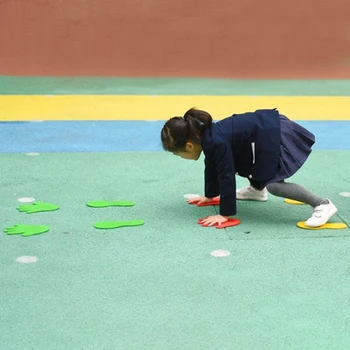 8 Pairs Eller ve Ayaklar Oyunu 4 Renk Oyuncaklar Çocuklar için Atlama oyun matı Spor Musculation Kapalı Açık Oyun Sahne Çocuklar için 4