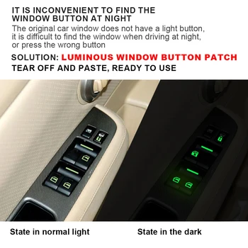 Araba Pencere Asansör elektrik düğmesi çıkartması Düğmesi Aydınlık Sticker Kaldırıcı Anahtarı Gece Floresan Çıkartmaları İç Şekillendirici Aksesuarları