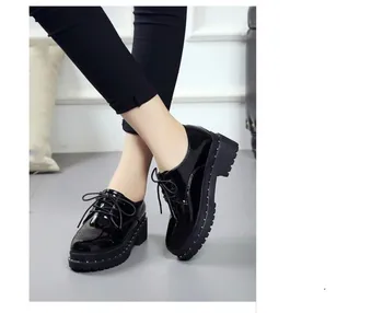 2019Hot Satış Kadın Ayakkabı Deri Oxford Ayakkabı Kadın Flats Ayakkabı Kadın Bale Daireler Zapatos Mujer Büyük Size35-42 1