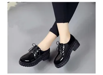 2019Hot Satış Kadın Ayakkabı Deri Oxford Ayakkabı Kadın Flats Ayakkabı Kadın Bale Daireler Zapatos Mujer Büyük Size35-42 2