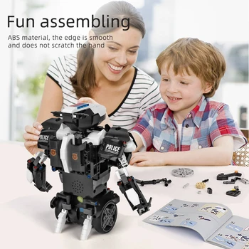 Kalıp KRAL MOC Şehir Yaratıcı Teknik RC Robot Elektrikli Yapı Taşları Uzaktan Kumanda Akıllı Robot Tuğla Oyuncaklar Çocuklar hediyeler
