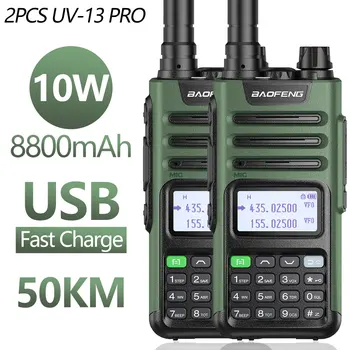 2 ADET Baofeng profesyonel telsiz UV - 13 PRO 10W Güçlü 999 Kanal VHF UHF Dual Band İKİ Yönlü Telsiz UV5R Gelişmiş UV13