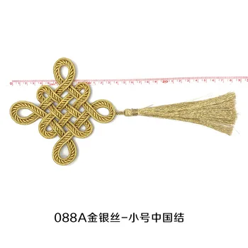 5 adet Altın Knot Püskül Dekoratif Çince Düğüm Saçak Giyim İçin Yamalar Üzerinde Dikmek Retro Barok Aplike Kordon Yama 1