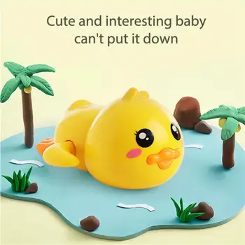 Summer2021 Banyo Banyo Duş Bebek Clockwork Yüzme Çocuk Oyun Su Sevimli Küçük Sarı Ördek Banyo Küvet çocuk için oyuncak 3