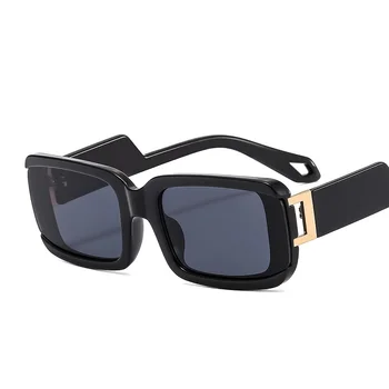 2022 Yeni Moda Dikdörtgen Güneş Gözlüğü Kadın Erkek Altın Menteşe Kaliteli Lüks Marka Tasarımcısı Reçine Lens Gözlük güneş gözlüğü UV400
