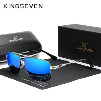 KINGSEVEN 2020 Yeni erkek Gözlük Yapı Tasarımı Tapınaklar Güneş Gözlüğü Marka Polarize Kadınlar Paslanmaz çelik Malzeme Gafas De Sol
