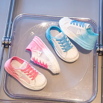 Kızlar Degrade Kedi Çeşitli Çocuk Moda Yaz Yeni Prenses Sevimli Sneakers 2022 Kaymaz Çocuk Nefes spor ayakkabı Örgü