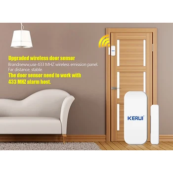 KERUI Akıllı Kablosuz Kapı Boşluğu Yeni Beyaz 433 Mhz İletişim Kablosuz Kapı Pencere Mıknatıs Giriş dedektör sensörü Pencere Sensörleri