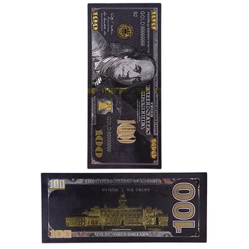 Antik Siyah Altın Folyo USD 100 Para Hatıra Dolar Banknotlar Dekor