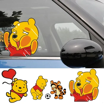 Winnie The Pooh Yansıtıcı Araba Çıkartmaları Disney Karikatür Styling Oto Pencere Sürüş Ayna Güneş Koruyucu Çıkartmaları Cam Dekorasyon