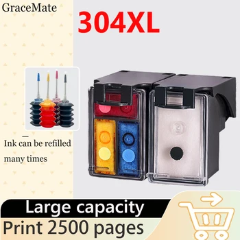 GraceMate 304XL Yeni Sürüm Doldurulabilir Mürekkep Kartuşu için Uyumlu hp 304 hp304 Deskjet 2620 3700 3720 3752 5000 5010 5030