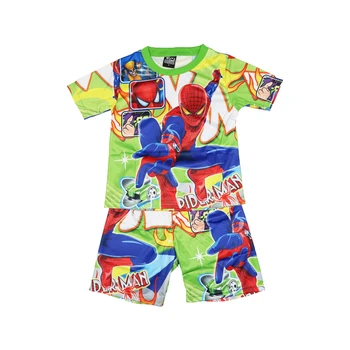 Örümcek adam Bebek Çocuk Giysileri Takım Elbise Yaz Erkek Marvel T shirt + şort Pijama Setleri Süper Kahraman Çocuk Rahat Spor Giyim Kıyafet