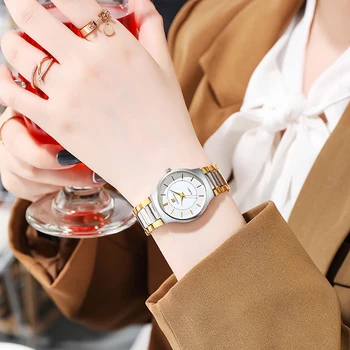 Moda Tam Paslanmaz Çelik rahat elbise Saatler Kadınlar Bayanlar quartz saat Reloj Mujer Moda Altın Kol Saati Reloj 2