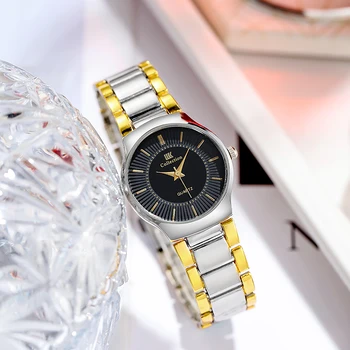 Moda Tam Paslanmaz Çelik rahat elbise Saatler Kadınlar Bayanlar quartz saat Reloj Mujer Moda Altın Kol Saati Reloj 5