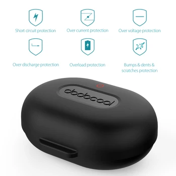 Dodocool Bluetooth Kulaklık Şarj Çantası Taşınabilir Taşıma saklama çantası Dahili 500mAh şarj edilebilir pil Mikro USB kablosu