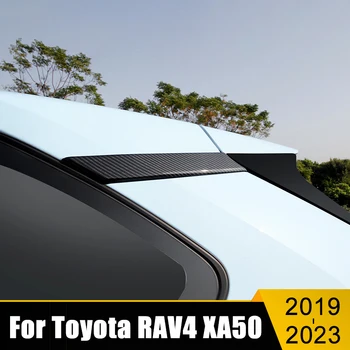 Karbon ABS Araba Dış Arka Cam C Pillar ayar kapağı Toyota İçin RAV4 2019 2020 2021 2022 2023 RAV 4 XA50 Hibrid Aksesuarları