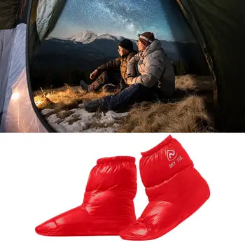 Kış Ördek Aşağı Patik Çorap Açık Kamp Çadırı Sıcak Yumuşak Terlik Çizmeler Kapakları Yumuşak Aşağı Dolu Ayakkabı Katır Rahat ısıtıcıları