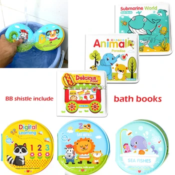 Bebek oyuncakları su Banyosu Kitapları, Yüzme Banyo Oyuncak Çocuklar Erken Öğrenme Hayvan, Gıda Su Geçirmez Kitaplar Eğitici Oyuncaklar Bebekler İçin 4