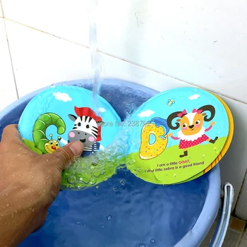 Bebek oyuncakları su Banyosu Kitapları, Yüzme Banyo Oyuncak Çocuklar Erken Öğrenme Hayvan, Gıda Su Geçirmez Kitaplar Eğitici Oyuncaklar Bebekler İçin 5