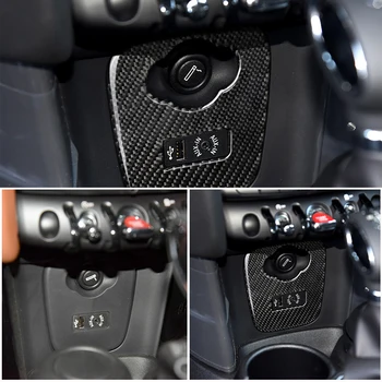 Araba Sticker oto iç aksesuarlarıkarbon Fiber sigara ışık USB AUX Paneli Konsol kapak İçin Mini Cooper JCW F55 F56 F57