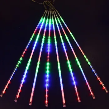 80CM 20 adet set DIY LED tüp şelale ışıkları Meteor duş ışıkları tatil dekorasyon çok fonksiyonlu Yağmur suyu ışıkları