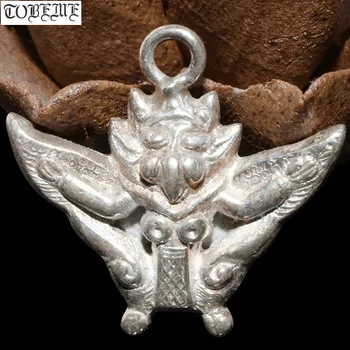 El yapımı 990 gümüş Küçük Tibet Garuda kolye saf gümüş Budist Garuda Kolye İyi Şanslar Tibet Muska