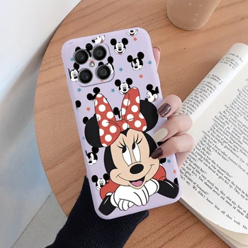 Onur için X8 4G X 8 5G X6 telefon kılıfı Pembe Mickey Mouse Minnie Kapak Yumuşak TPU Fundas Huawei Onur İçin X8 Çanta Donald Ördek Sevimli