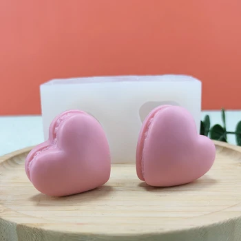 3D Sevimli Kalp Acıbadem kurabiyesi Tatlı Sandviç Kek Pişirme Aracı DIY Çikolata Kalıp El Yapımı Sabun Mum silikon kalıp