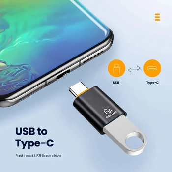 1/3 ADET 6A Tip C USB 3.0 OTG Adaptör USB C Dişi USB Erkek Veri Dönüştürücü MacBook Pro İçin Samsung Xiaomi USB C Konektörü