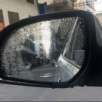2 adet Evrensel Araba dikiz aynası Su Geçirmez Anti-sis Yağmur Geçirmez Film Yan pencere camı Filmi PET Araba Aksesuarları 4