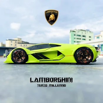 Bburago 1: 24 Lamborghini Üçüncü Yaş Konsept Terzo Millennio Araba hediye simülasyon alaşım araba koleksiyonu oyuncak Yeşil 5