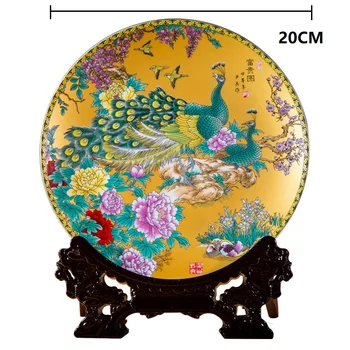 20CM Çin Tarzı Seramik Dekoratif Levha Düzenleme Wobble Plaka Oturma Odası Giriş Süsler Ev Düğün Süslemeleri 3