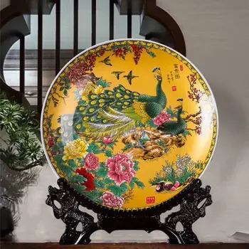 20CM Çin Tarzı Seramik Dekoratif Levha Düzenleme Wobble Plaka Oturma Odası Giriş Süsler Ev Düğün Süslemeleri 4