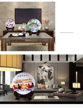 20CM Çin Tarzı Seramik Dekoratif Levha Düzenleme Wobble Plaka Oturma Odası Giriş Süsler Ev Düğün Süslemeleri 5